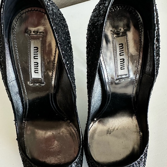 Miu Miu - size 7 1/2 black sequence pumps - Picture 7 of 11
